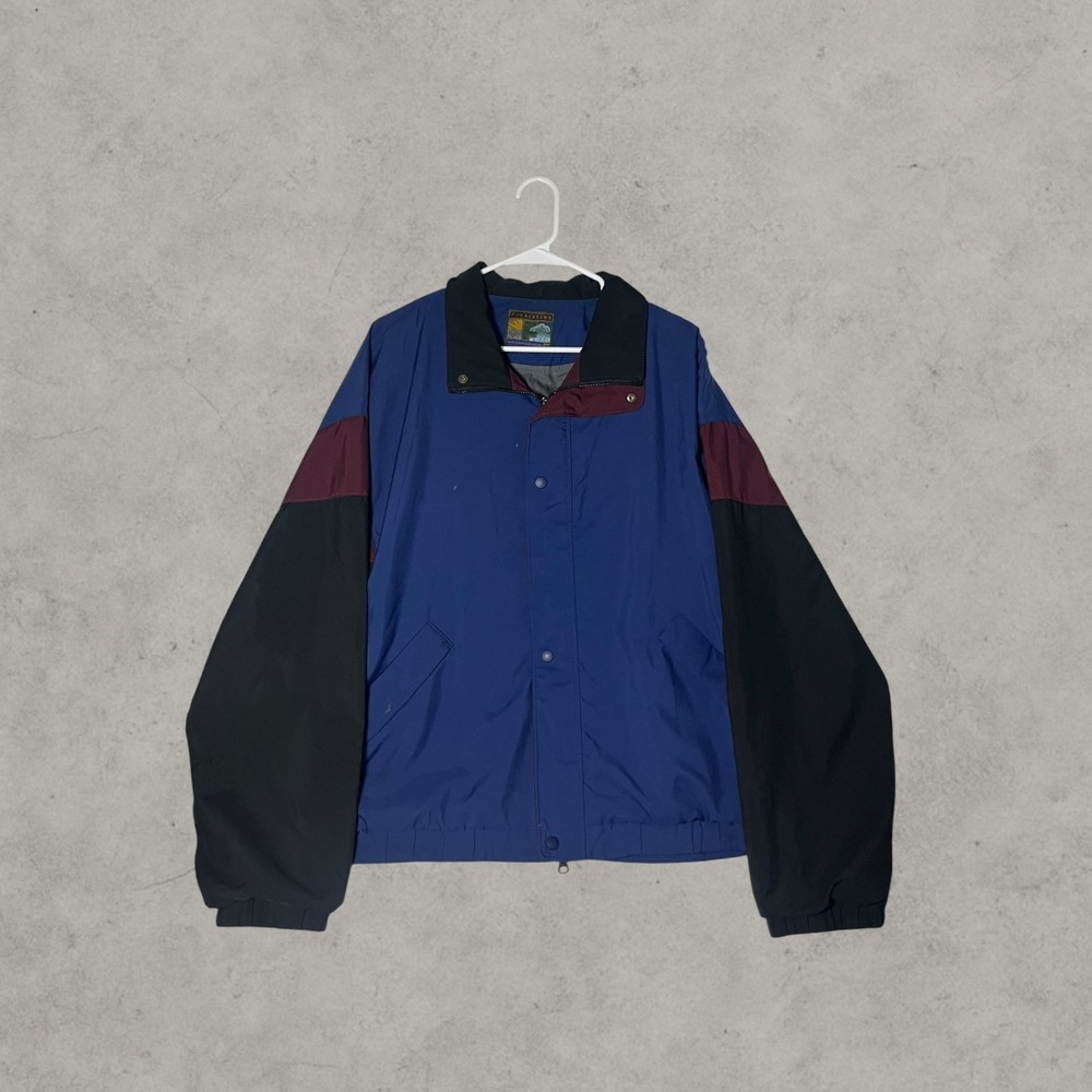 Vintage Forecaster of Boston Colorblock Windbreaker Jacket Blue Burgundy Black